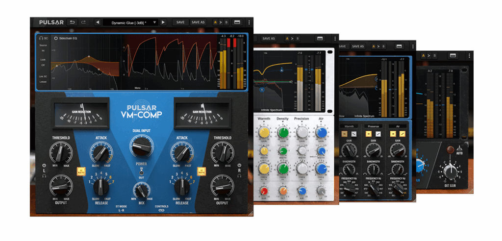 Mastering Bundle by Pulsar Audio plugins UI